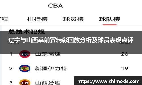 辽宁与山西季前赛精彩回放分析及球员表现点评